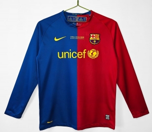 2008 09 Retro Bar Home Long-Sleeve Champions League Sleeves S-XXL